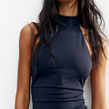 Serafina – Rochie Midi damă Elegantă Albastru Marin
