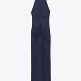 Serafina – Rochie Midi damă Elegantă Albastru Marin