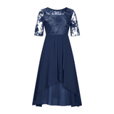 Leni – Rochie de Damă Elegantă din Chiffon cu Top Brodat