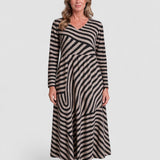Belinda – Rochie Maxi cu Dungi și Decolteu în Formă de V