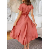 Ruxandra – Rochie Midi cu Detaliu sub Formă de Nod