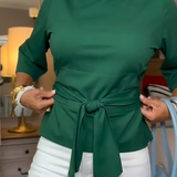 Daria – Top elegant cu fundă la talie