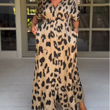 Felicia – Rochie Maxi cu Imprimeu Leopard