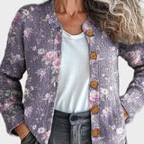 Ioana - Cardigan floral cu nasturi în față