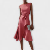 Delia – Rochie Midi Drapată Asimetric
