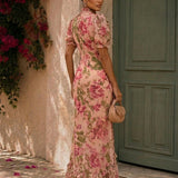 Zorina – Rochie cu Imprimeu Floral și Croială Romantică