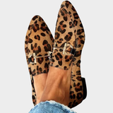 Ioana - Mocasini eleganți cu imprimeu leopard