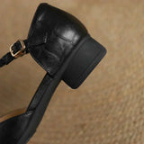 Margareta – Pantofi clasici tip T-strap, cu detaliu împletit