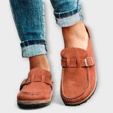 Mocasini anatomici pentru femei cu cataramă decorativă