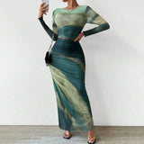 Yanisha – Rochie Damă Elegantă Maxi cu Mâneci Lungă și Croi Ajustat