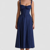Vivienne – Rochie Midi cu Corset Romantic
