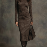 Susana – Rochie midi lungă maro
