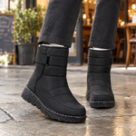 Abate – Botine de Iarnă Impermeabile, cu Velcro și Căptușeală din Bumbac – culoarea Negru