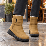 Abate – Botine de Iarnă Impermeabile, cu Velcro și Căptușeală din Bumbac – culoarea Khaki
