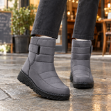 Abate – Botine de Iarnă Impermeabile, cu Velcro și Căptușeală din Bumbac – culoarea Gri