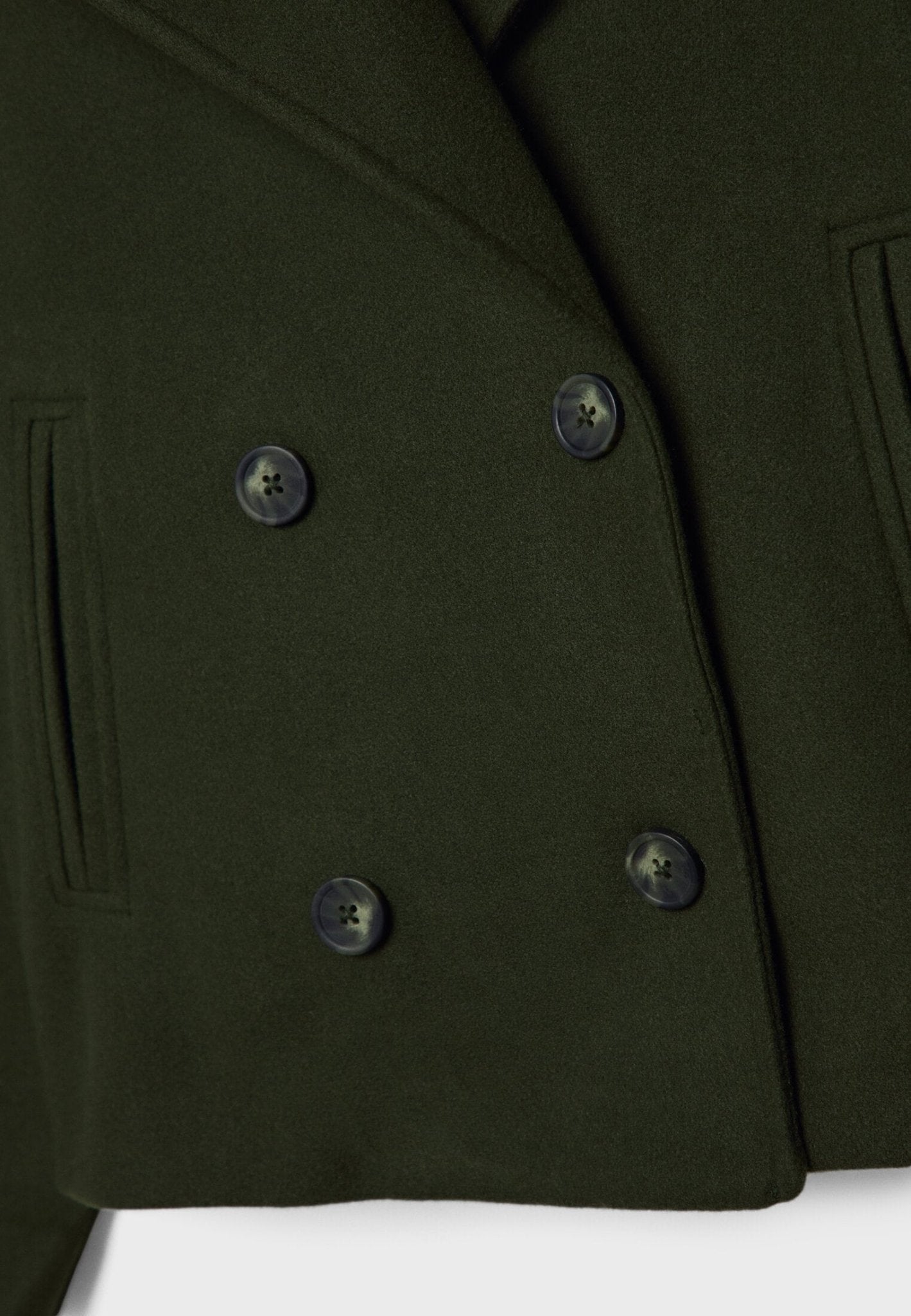 Jachetă Elegantă cu Croială Încrucișată, de Damă, Confortabilă – vedere frontală, verde măsliniu