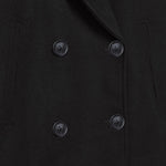 Jachetă Elegantă cu Croială Încrucișată, de Damă, Confortabilă – vedere frontală oblică, negru