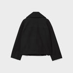 Jachetă Elegantă cu Croială Încrucișată, de Damă, Confortabilă – culoarea Negru